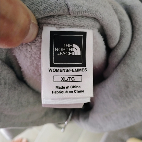 The North Face Light Gray Women's  Hoodie with Purple Logo XL - Picture 4 of 4